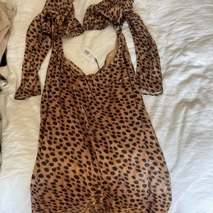 WeWoreWhat Cutout Leopard Midi Dress